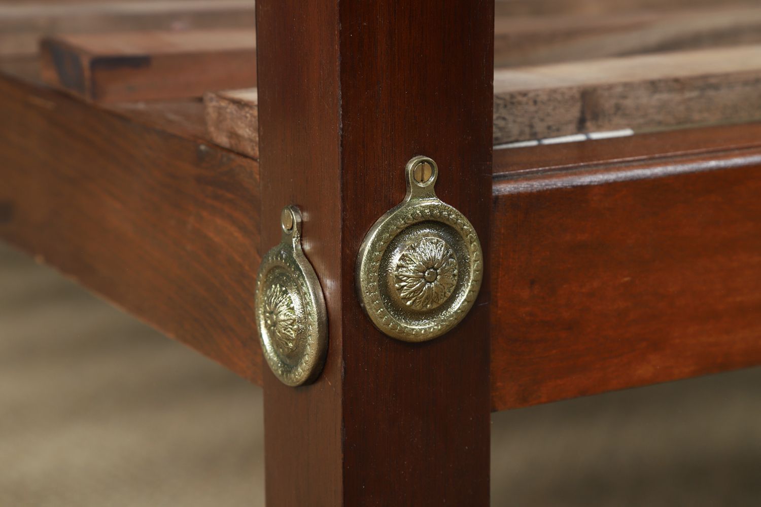 English Edwardian Mahogany 3ft 6” Single Four Post Bed By Heals Of London (Circa 1910) photo vintage