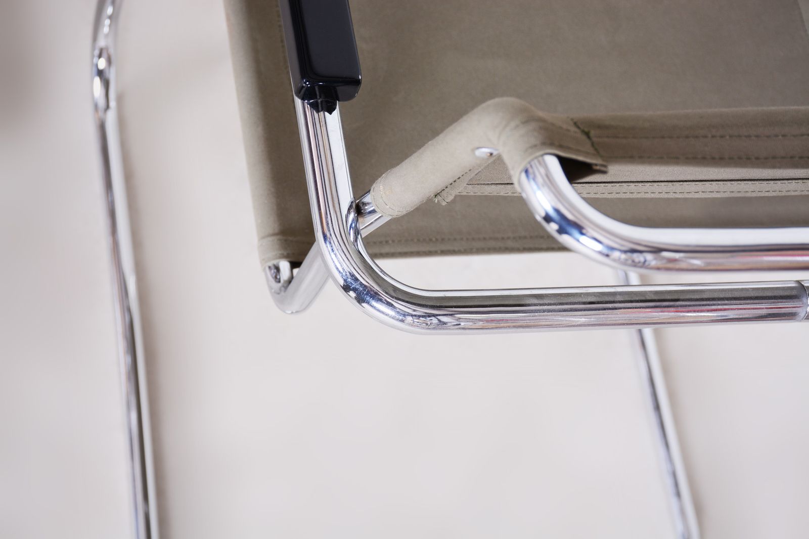 Furniture Pair Of Czech Bauhaus Armchairs, Marcel Breuer And Thonet, Chrome, Fabric, 1930s photo