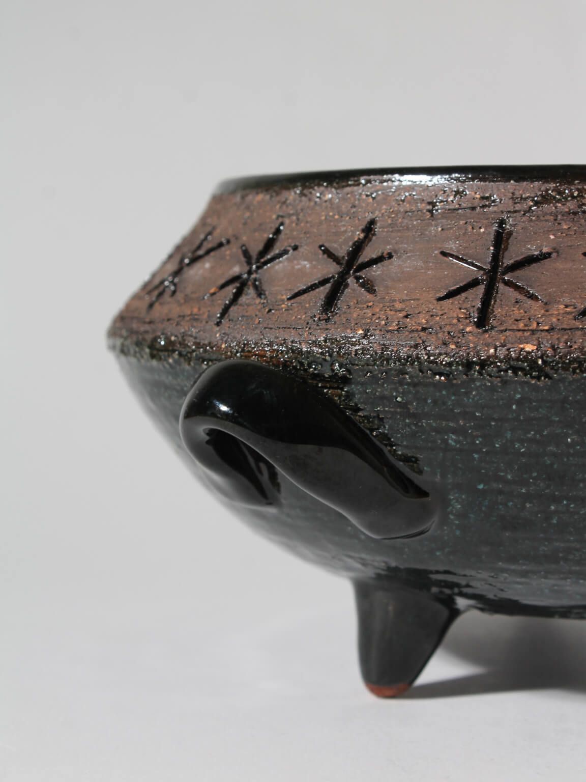 Eke Bjerén Swedish Ceramic Ethnic Bowl On Legs, For Gabriel Keramik photo furniture