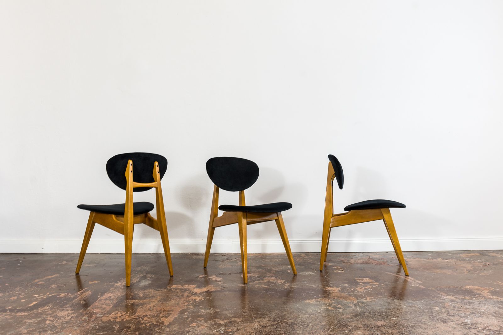 Mid Century Chairs, Gfm 22 By J. Kędziorek, Poland, 1960’s, Set Of 3 photo for sale