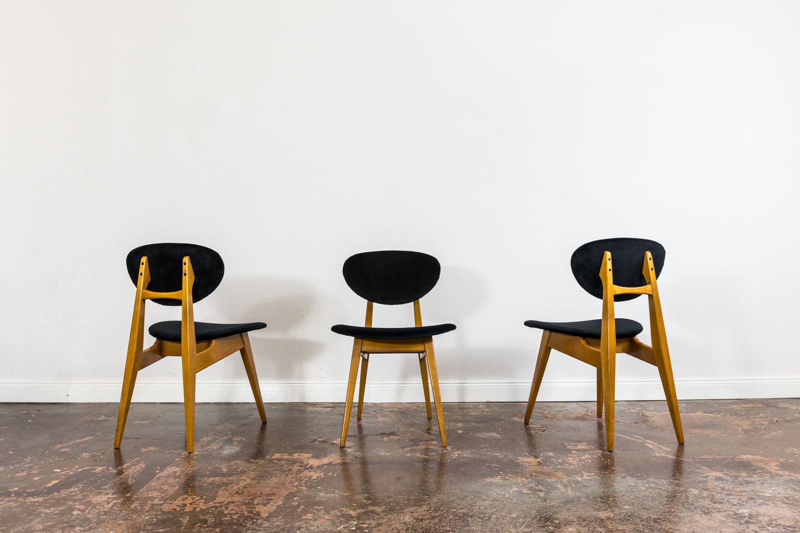 Mid Century Chairs, Gfm 22 By J. Kędziorek, Poland, 1960’s, Set Of 3 photo Furniture