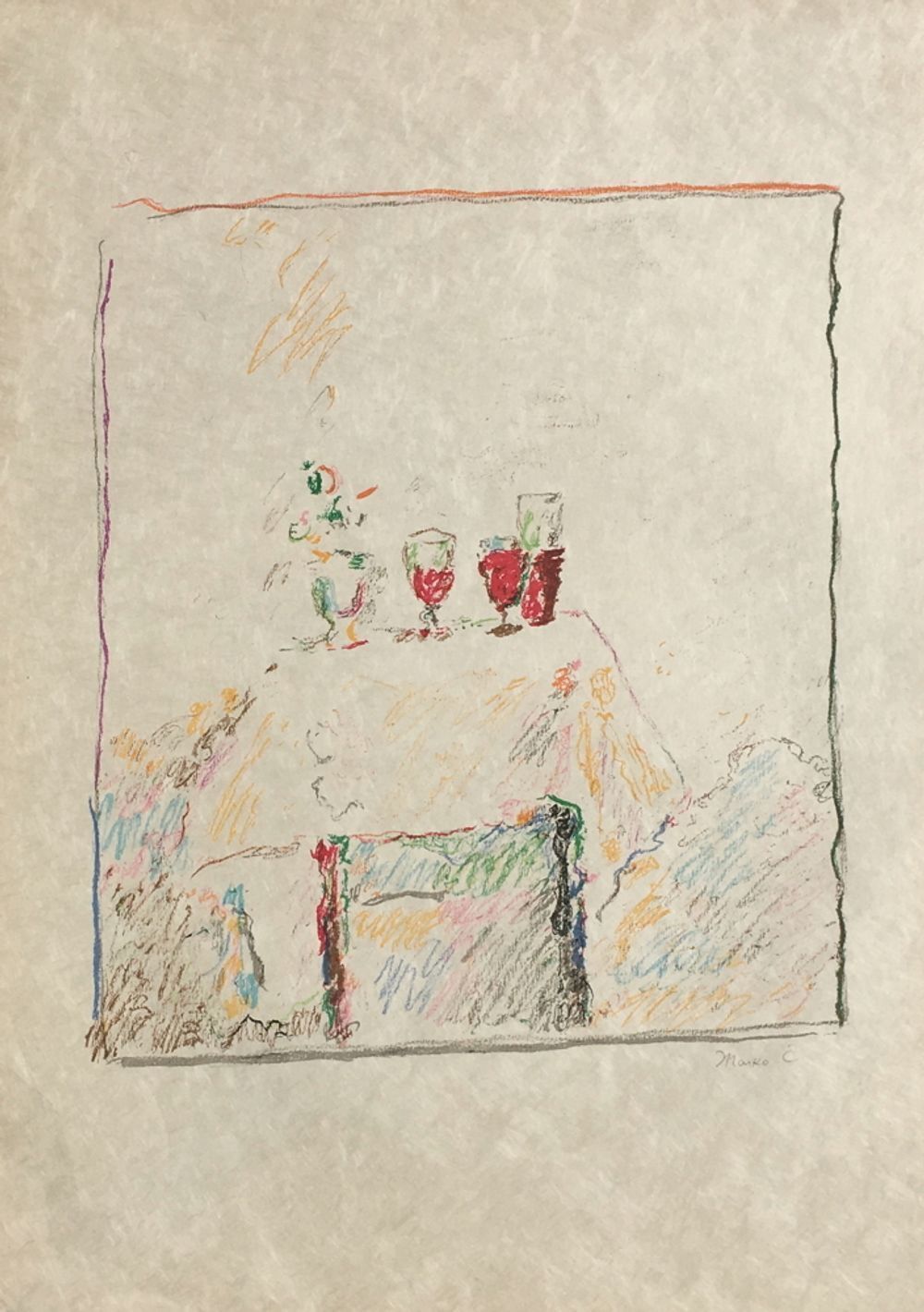 Marko Celebonovic Signed Lithograph Nature Morte 1975