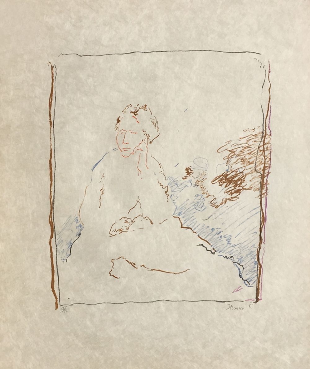 Lithographie signée Marko Celebonovic L'attente 1975