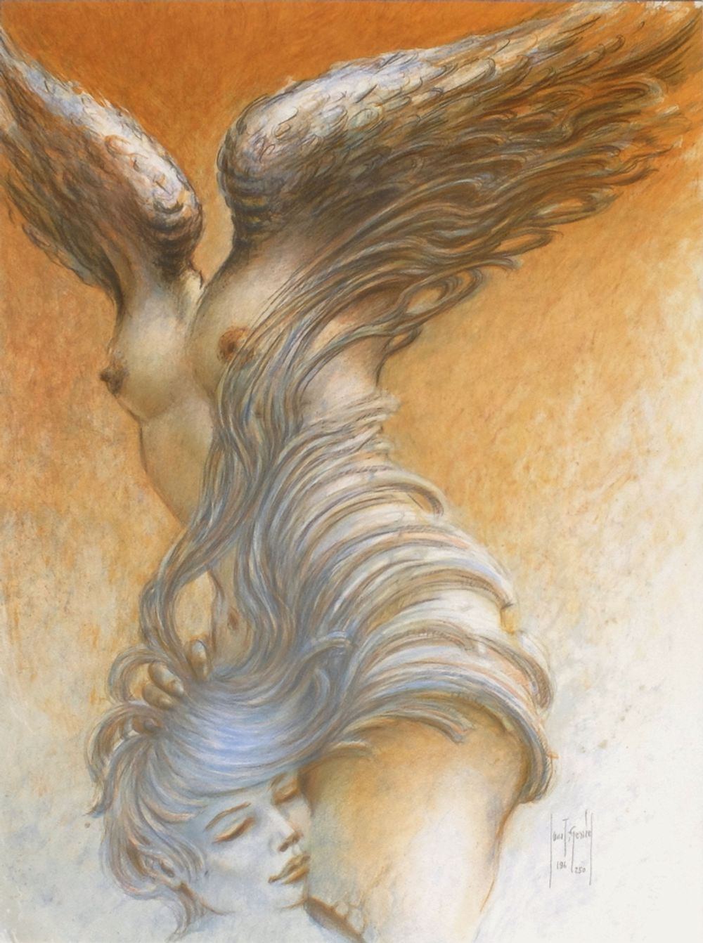 Lithographie signée Francis De Saint Genies, Victoire Ocre, 1990