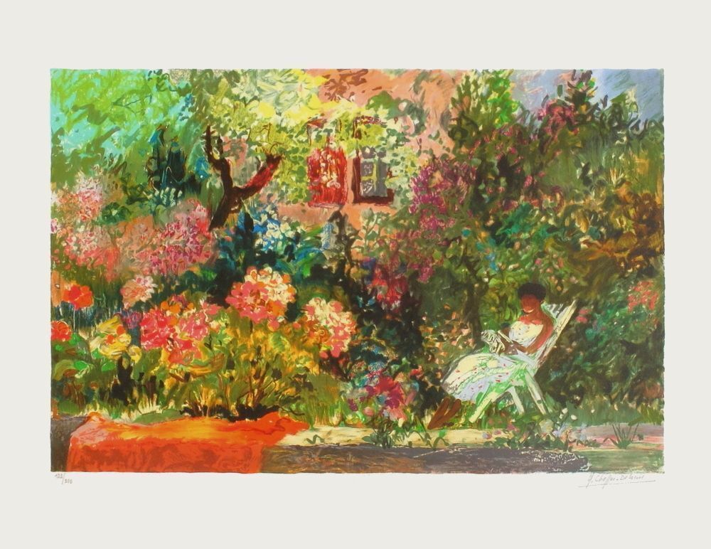 Lithographie signée Yvonne Cheffer Delouis, Madeleine à Hendaye