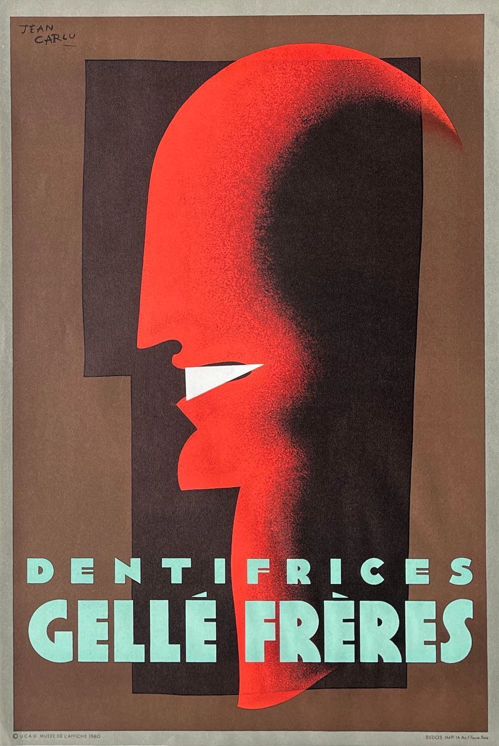 Affiche Jean Carlu Dentifrices Gellé Frères 1980