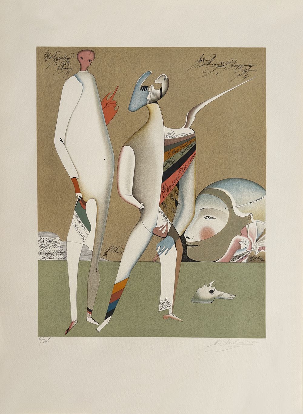 Mikhaïl Chemiakin  хемиакин Signed Lithograph Personnage Fantastique IV 1975