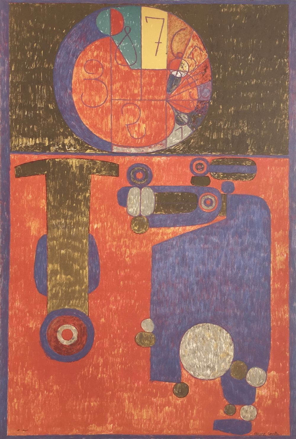 Lithographie signée Pierre Courtin, Imbécile heureux, 1971