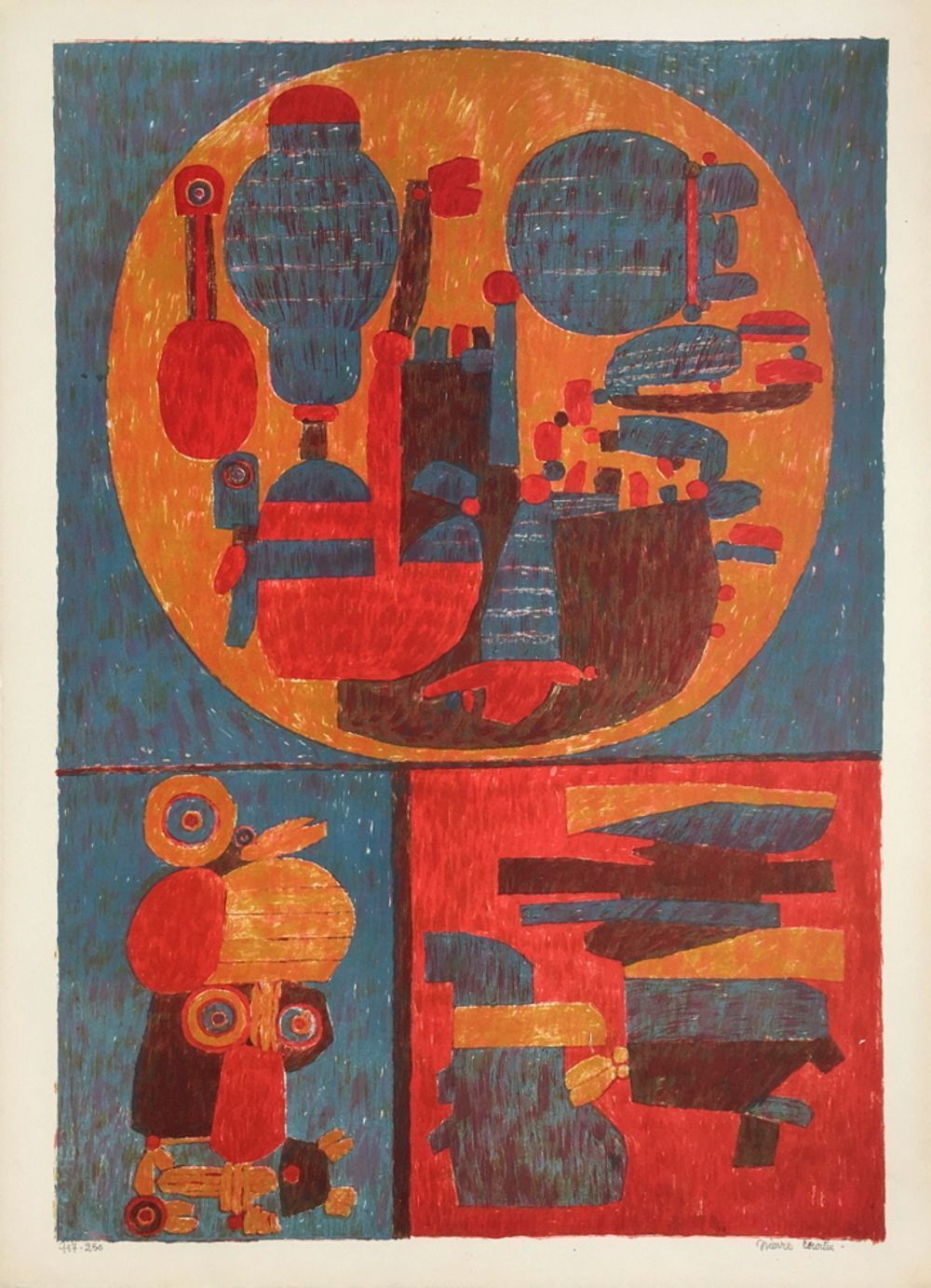 Lithographie signée Pierre Courtin Sans paturage 1972