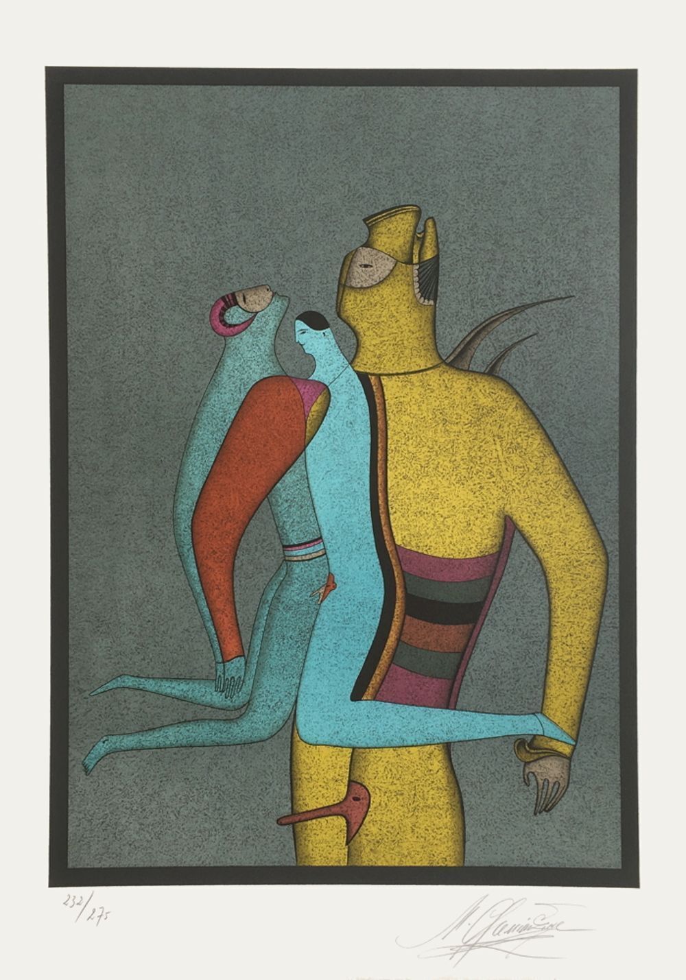 Mikhaïl Chemiakin  хемиакин Signed Lithograph Carnaval De St Petersburg    As De Pique 1990