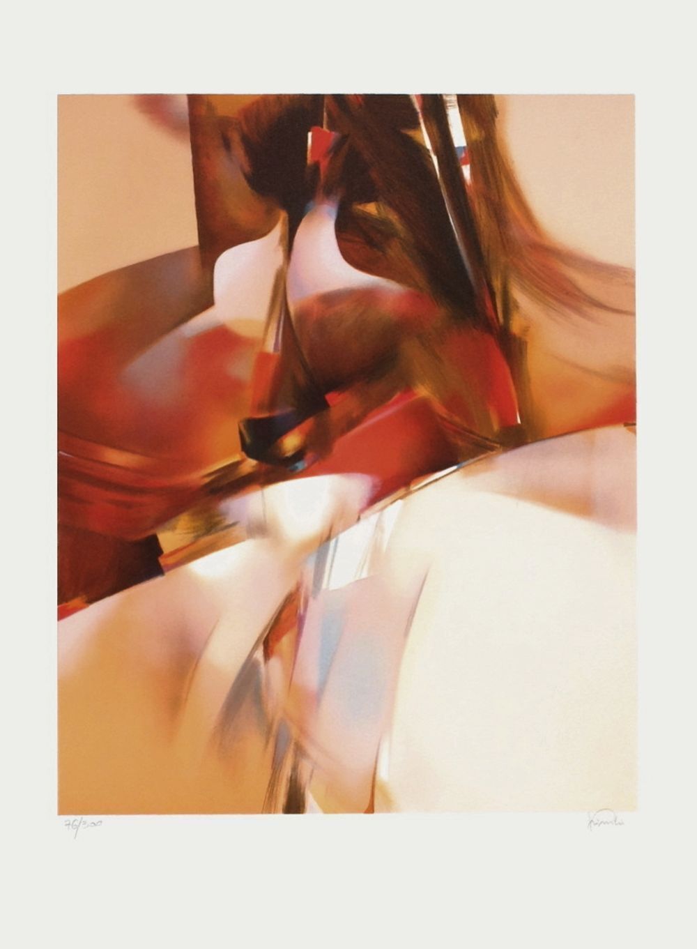 Lithographie signée Henrik Kinski, Ballerine, 1985