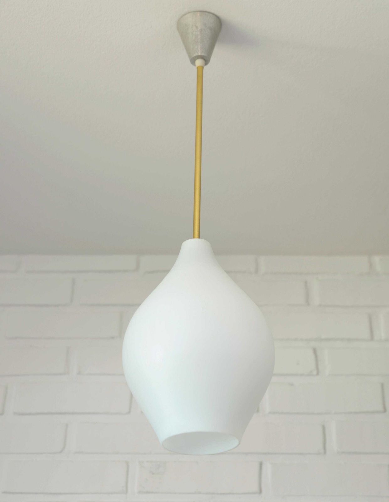 Vintage Milk Glass Pendant Lamp: Mid Century Modern Scandinavian Lighting photo buy