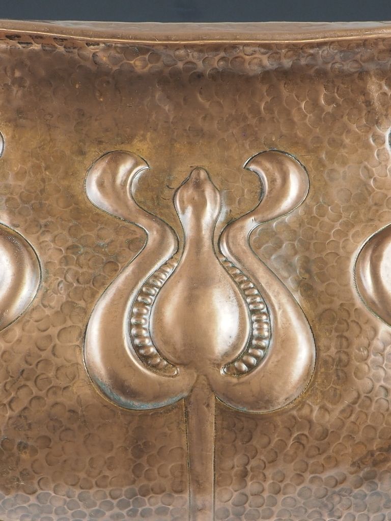 Home Decor Art Nouveau Copper Planter / Jardinere / Fireside Bucket photo