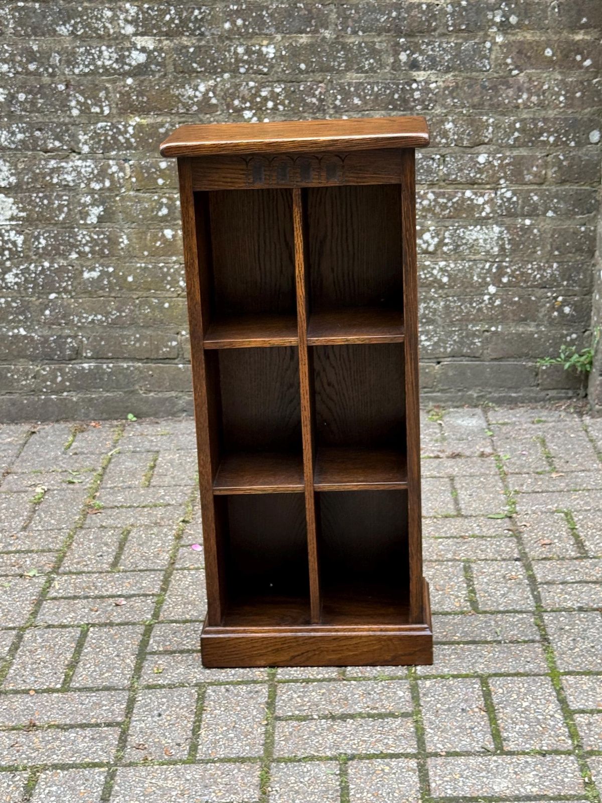 photo for sale Vintage Solid Oak Display Shelf Bookcase By Webber Furniture England   Webber Furniture, Made In England
