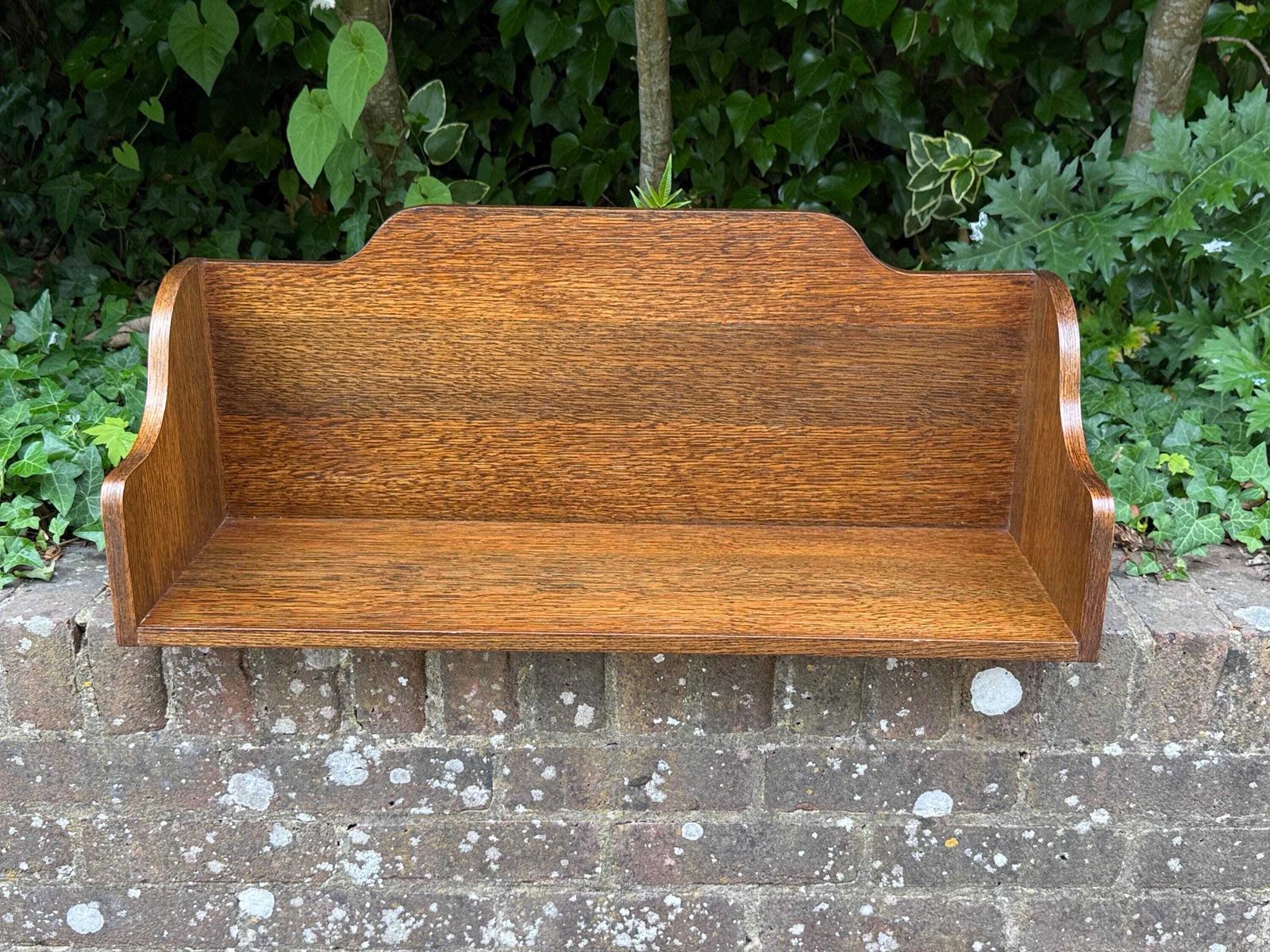 Vintage Oak Book Trough Bookstand Bookshelf Shelf Rustic Country Storage photo furniture