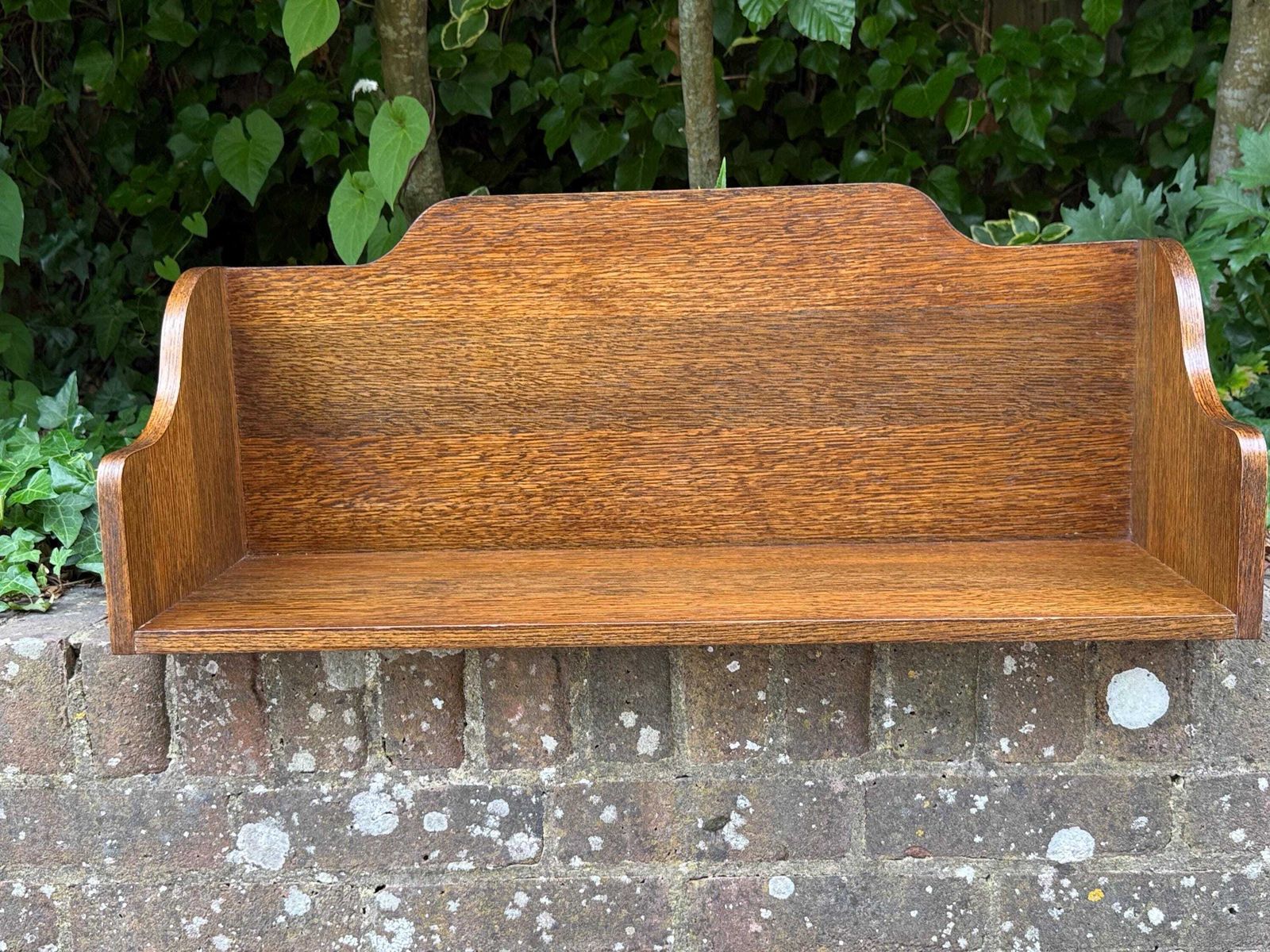 photo for sale Vintage Oak Book Trough Bookstand Bookshelf Shelf Rustic Country Storage