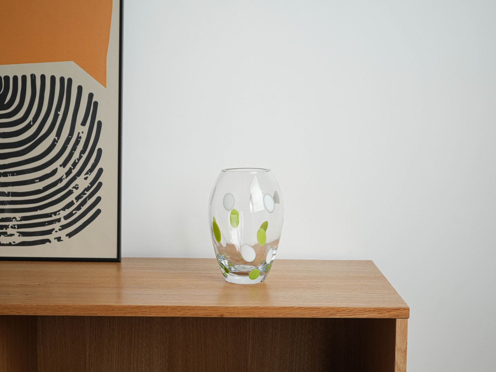 Polka Dot Glass Vase, Danish Design, 1970s, Made In Denmark photo buy