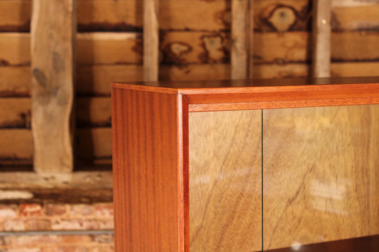photo for sale Mid Century Glazed Mahogany Bookcase By Herbert E Gibbs, Circa 1970s