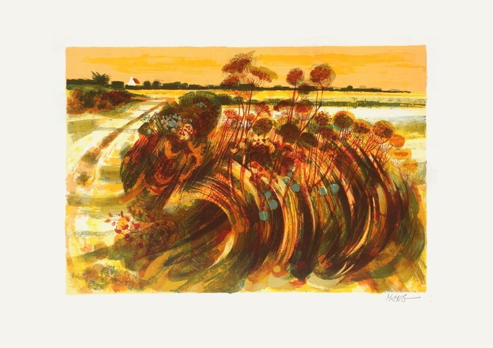 Michel King Signed Lithograph Ajoncs En Fleurs 1970