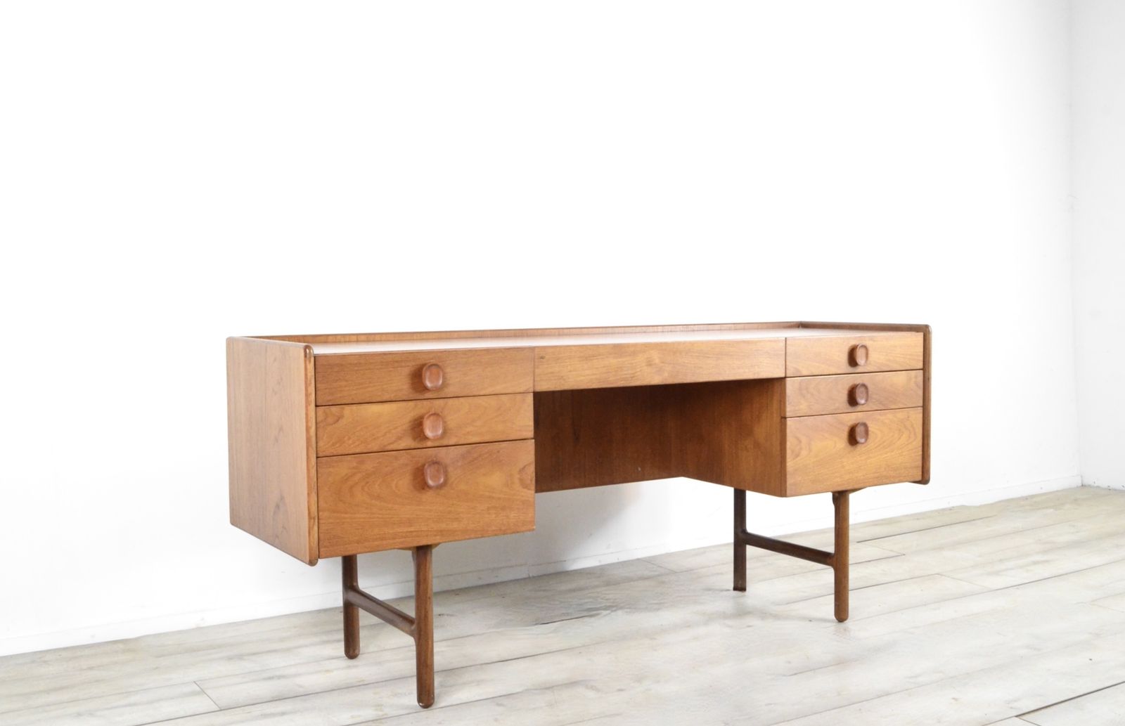 Midcentury Meredew Desk / Console Table In Stunning Teak. Vintage Modern / Retro / Danish / Scandinavian Style. photo for sale
