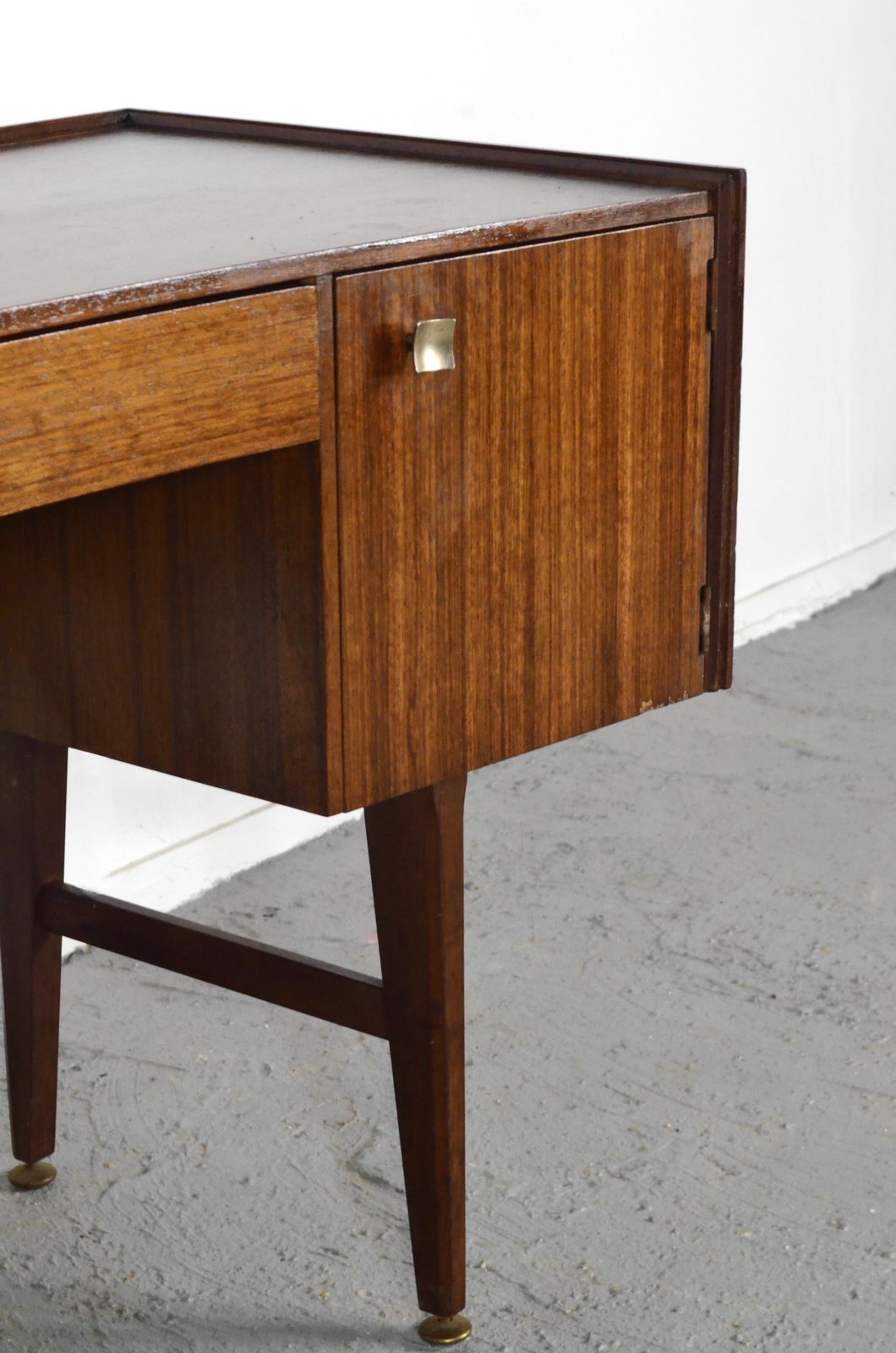 Midcentury Meredew Desk In Walnut And Brass. photo 399.0