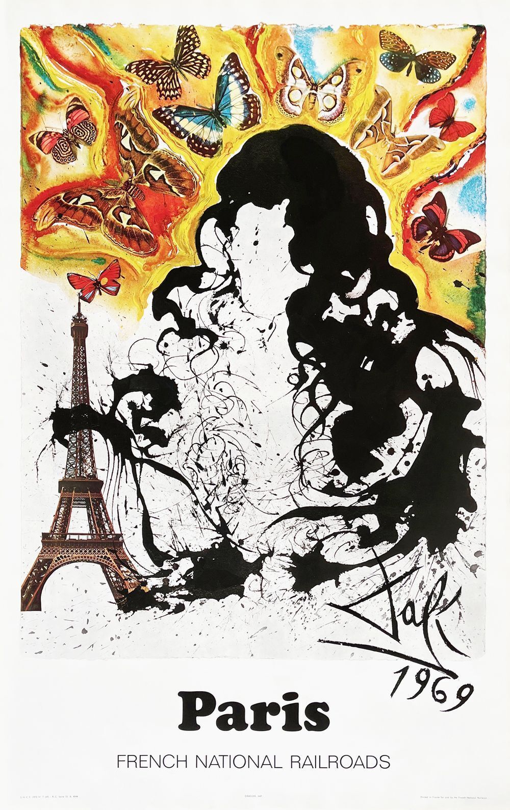Salvador Dali Poster Sncf   French National Railroads   Paris (Large) 1970