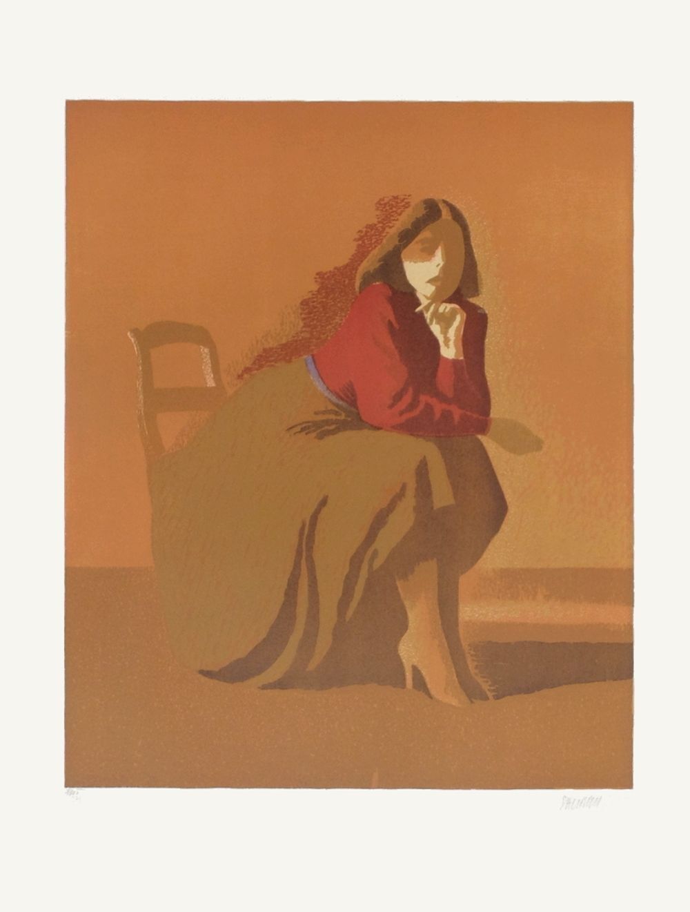 Lithographie signée Gilles Sacksick La Belle Roumaine 1985