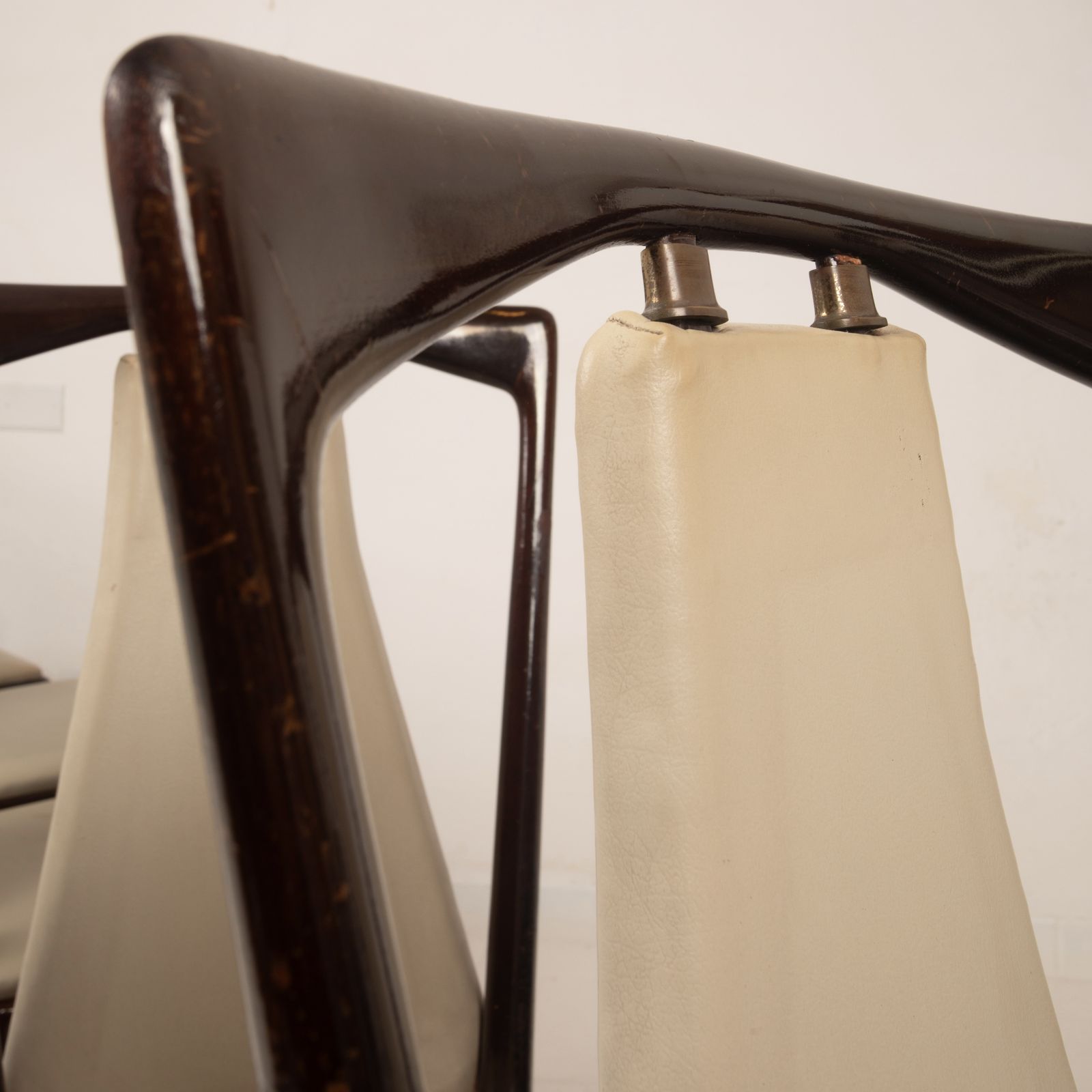 Osvaldo Borsani Mid Century Italian Mahogany Stained Dining Chairs For Abv 1950 photo 1557.0
