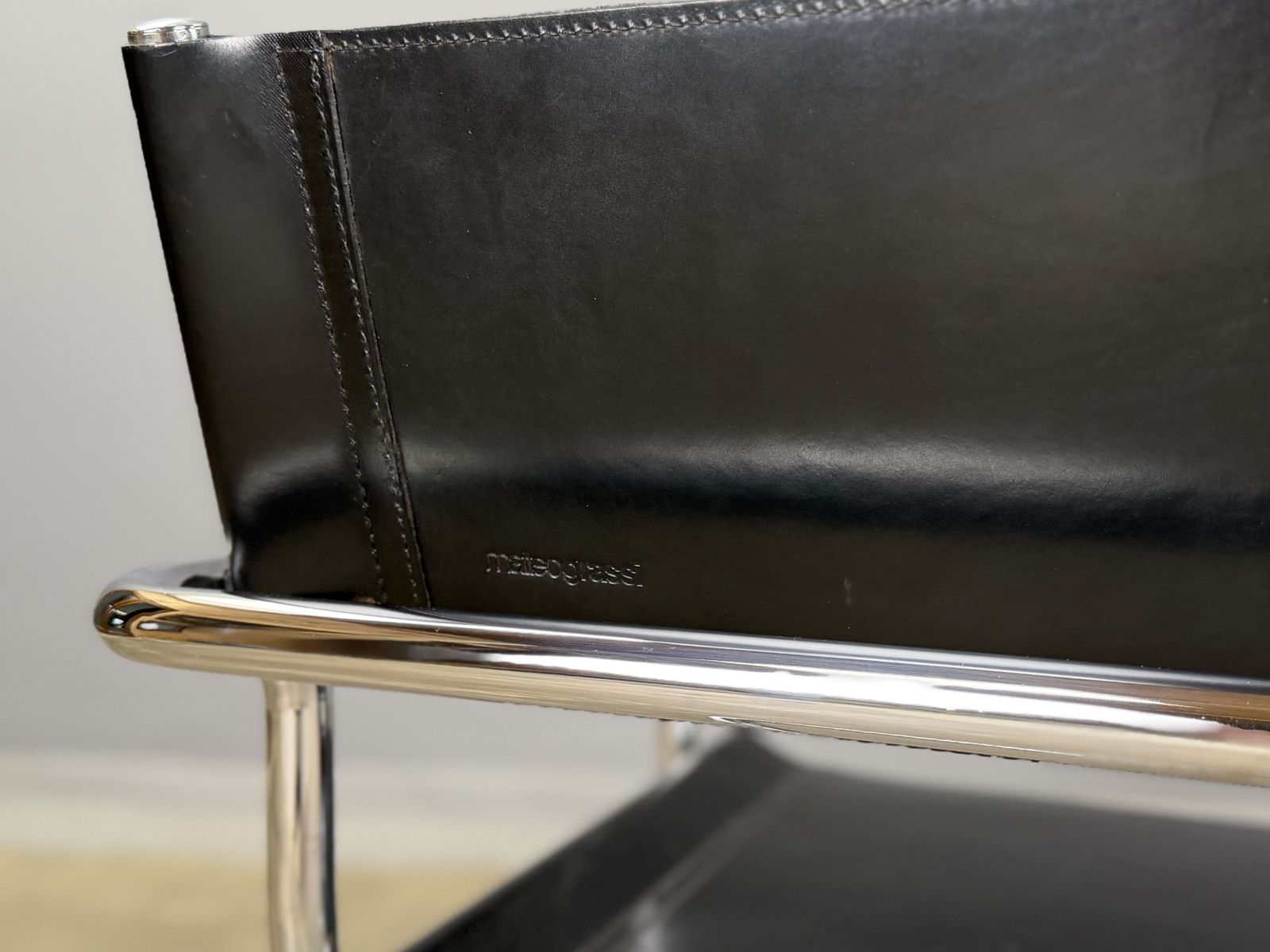 Pair Of Matteo Grassi Occasional Desk Visitor 2 Dining Bauhaus Chrome Leather Mart Stam Marcel Breuer Two S34 Chairs photo furniture