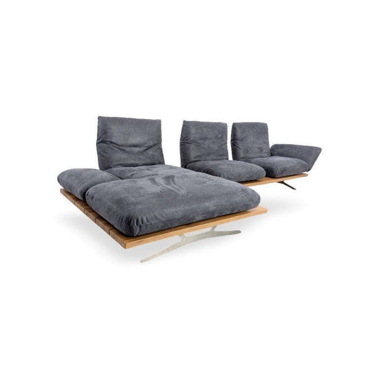 Koinor Schwof Hoekbank, Designer Couch Bison 69, Blauw Leer photo vintage