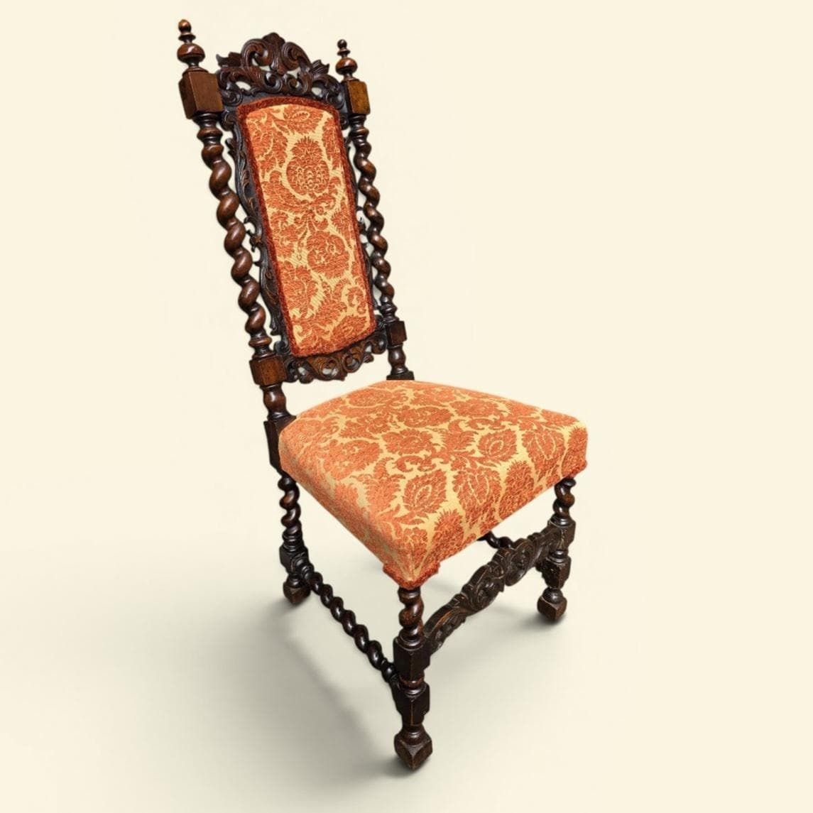 Antique Victorian Barley Twist Dining Chairs / Set Of 3 / C1850 photo vinterior