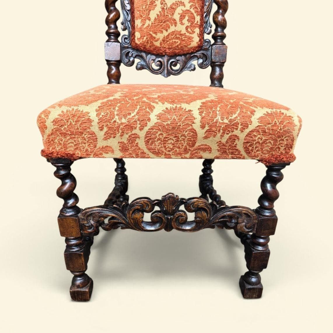 photo furniture Antique Victorian Barley Twist Dining Chairs / Set Of 3 / C1850