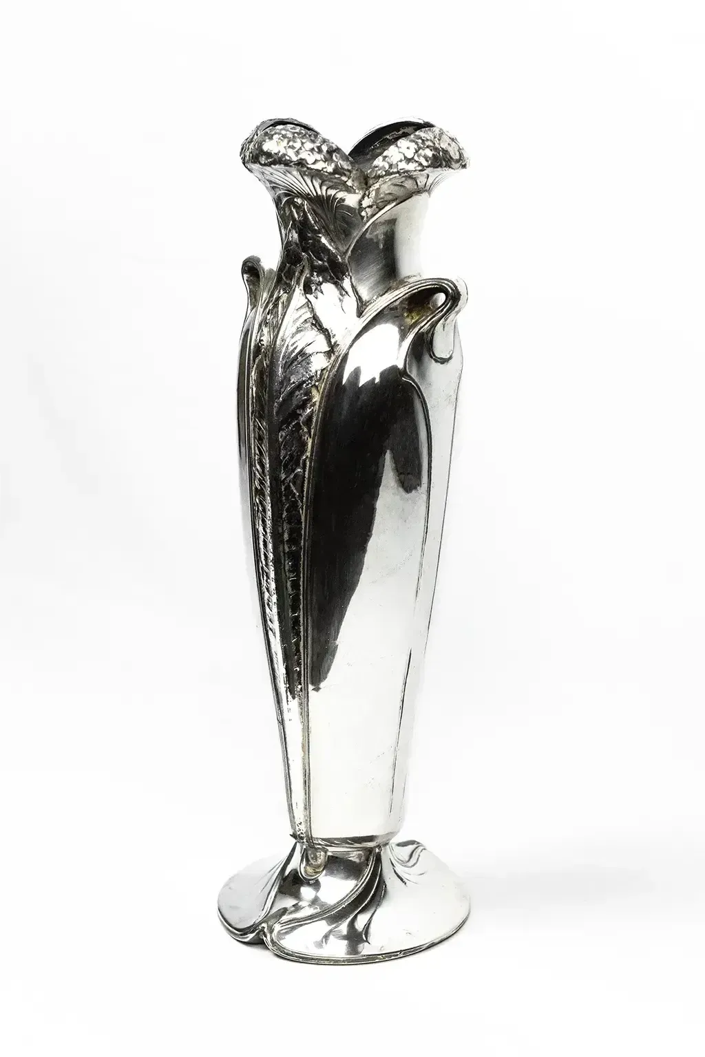 Verzilverd metalen umbelle-vaas — Art Nouveau Gallia-collectie, Christofle, 1904 photo Woonaccessoires