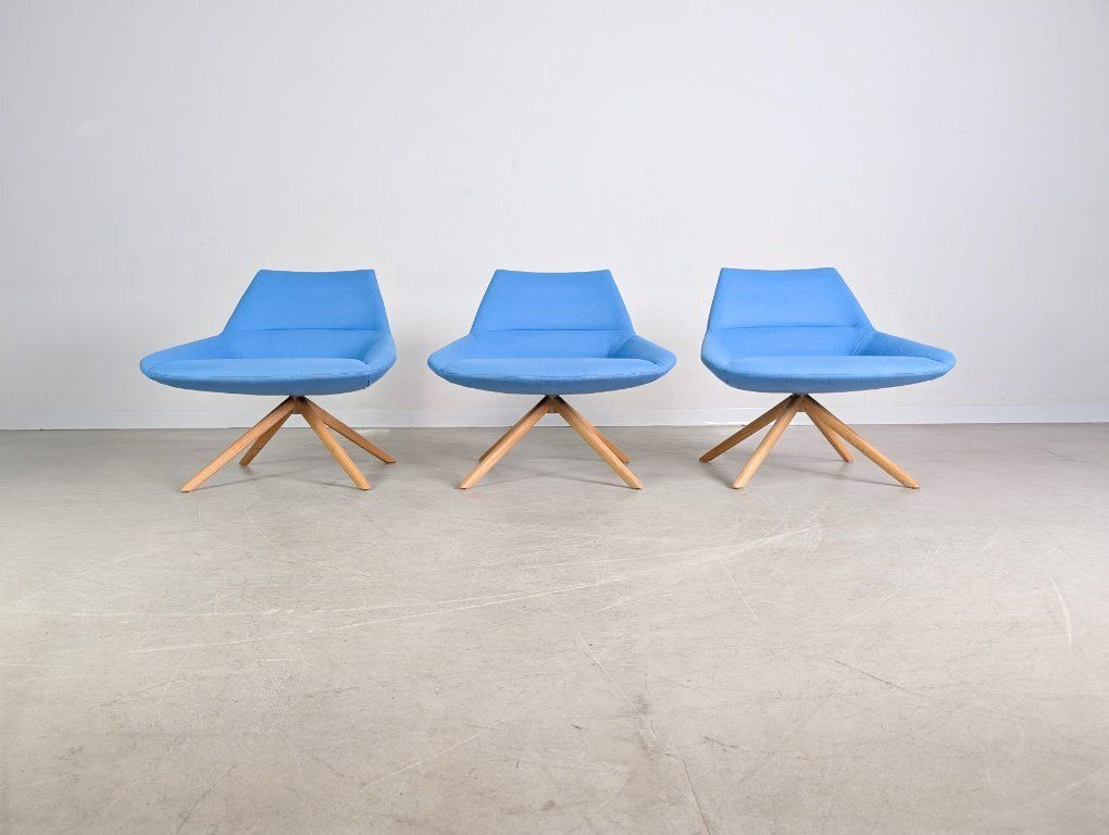 Lot de 3 fauteuils Inclass Pillet Dunas XL bleus, chaises de bureau et de salon photo for sale