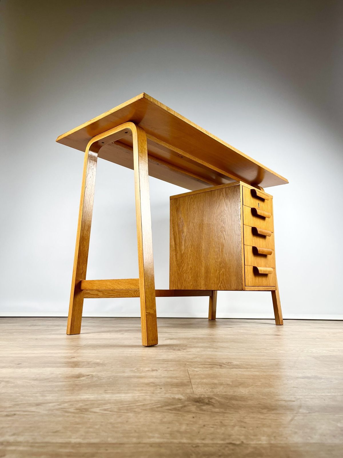 Modernist Bentwood Gordon Russell Desk Czechoslovakian 1950s photo buy
