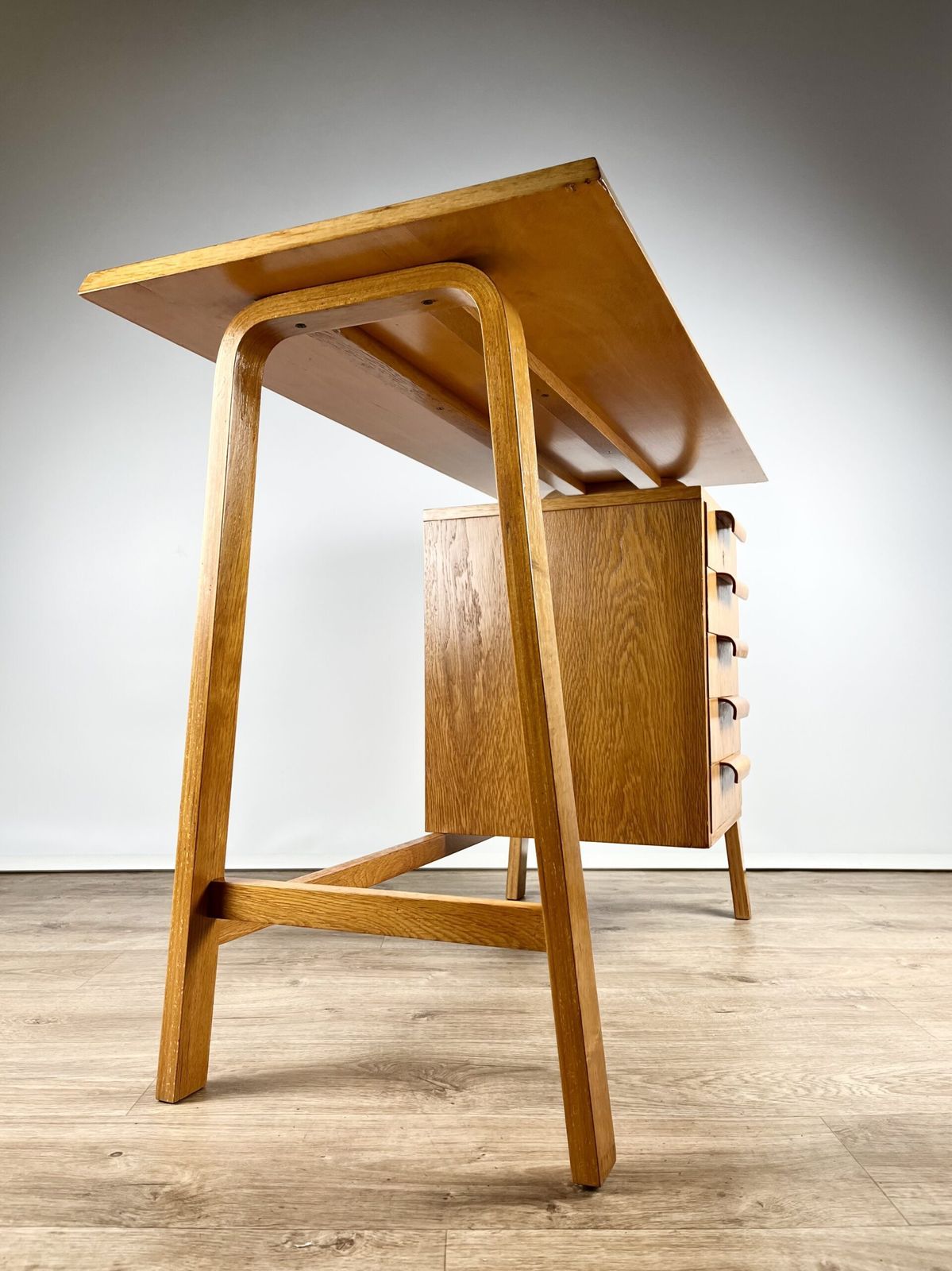 photo for sale Modernist Bentwood Gordon Russell Desk Czechoslovakian 1950s
