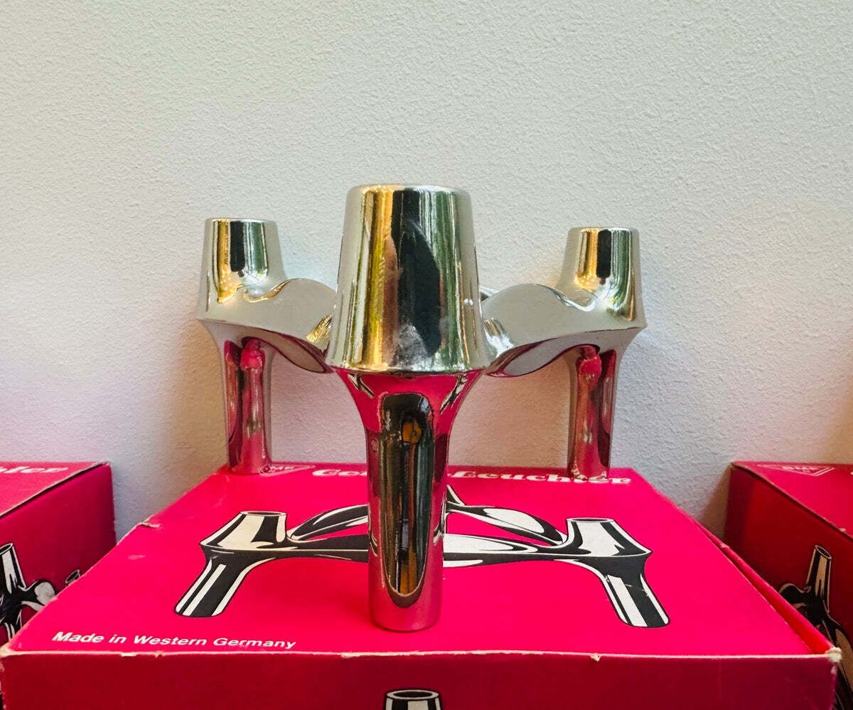 photo furniture 1960s Bmf Stoffi & Nagel Chrome Modular Candle Holder Inc Box