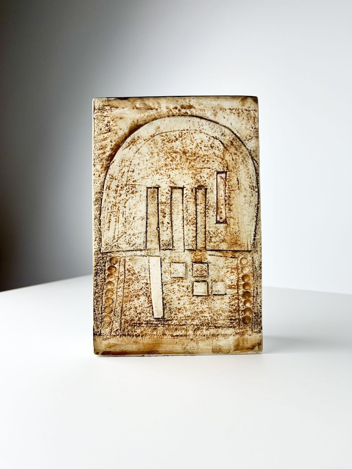 photo for sale Anne Lewis For Troika Double Sided Slab Vase British 1960s