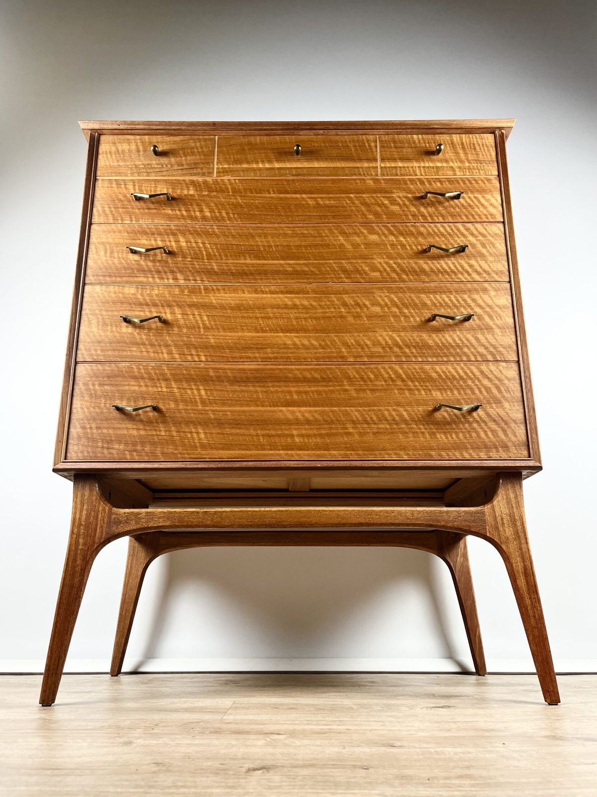 Alfred Cox Chest Of Drawers In French Walnut British 1950s photo for sale