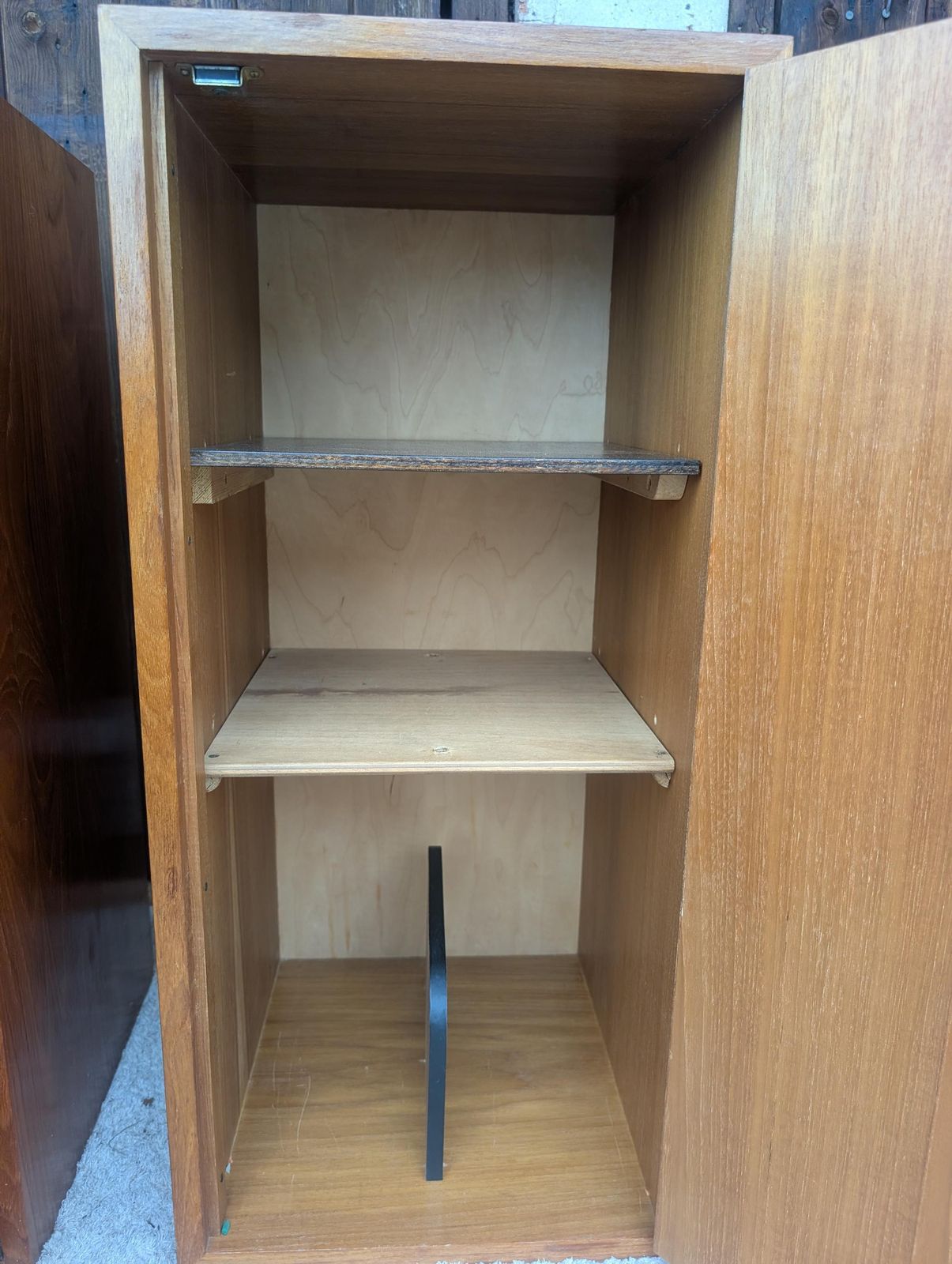 175.0 Pair Of Mid Century Teak Retro Mismatched Cupboards / Filing Cabinets photo