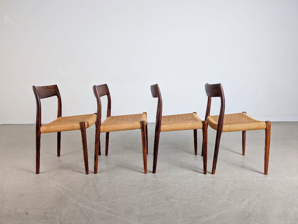 Set Of 4 Chairs Jl Mollers Model 75 Niels Otto Møller Rosewood photo buy