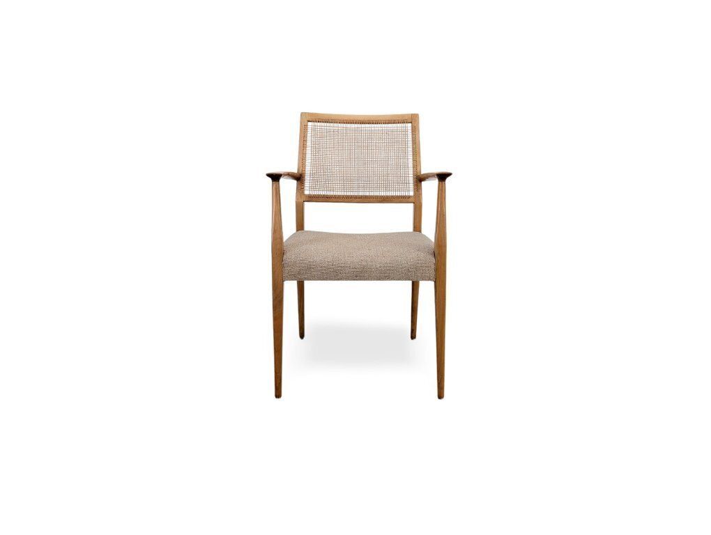 Midcentury Chair  Birch Cane Webbing Vintage Armchair