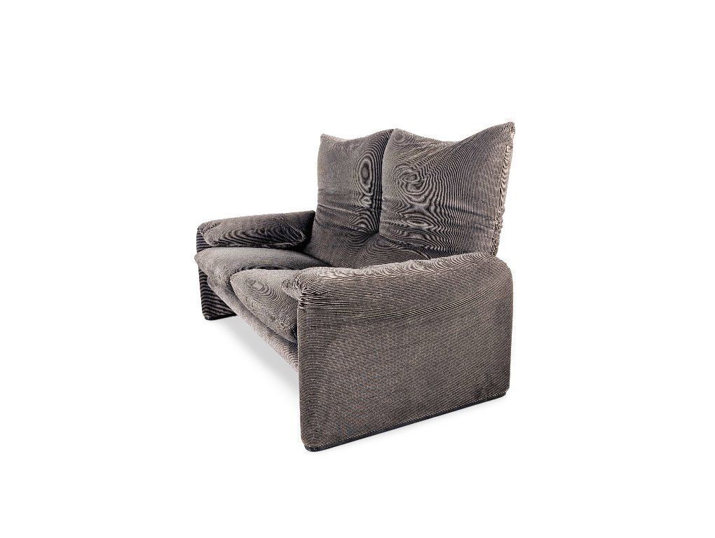 Cassina Maralunga Two Seater Sofa Vico Magistretti Fabric Corduroy Grey Couch photo vinterior