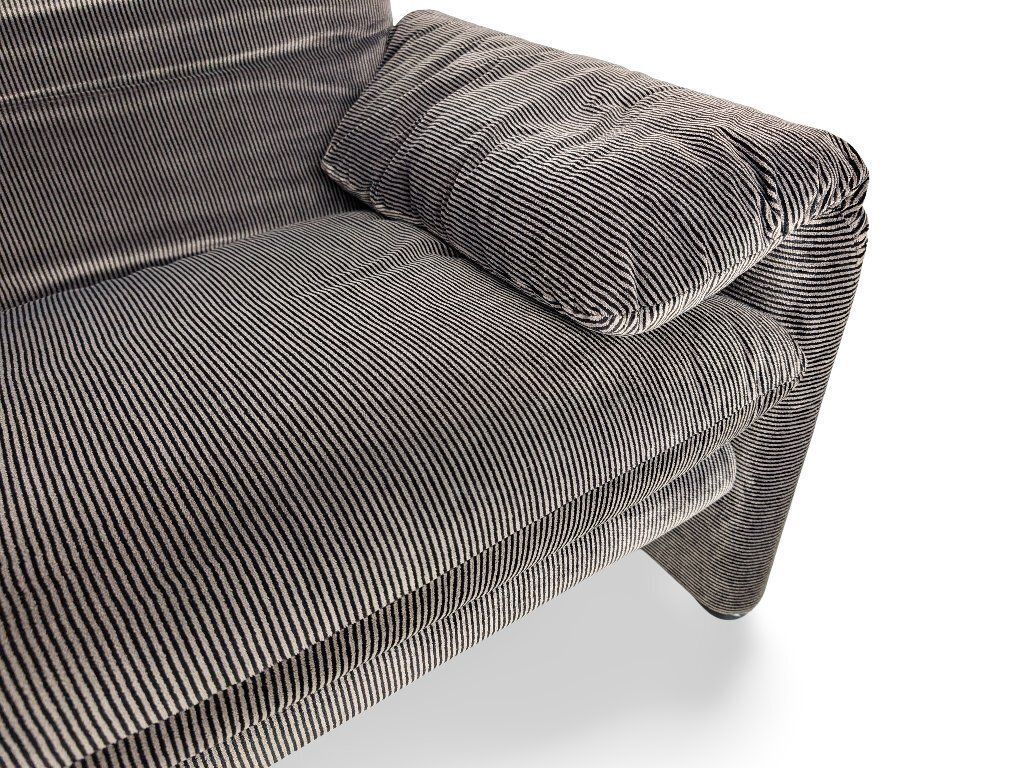 photo furniture Cassina Maralunga Two Seater Sofa Vico Magistretti Fabric Corduroy Grey Couch