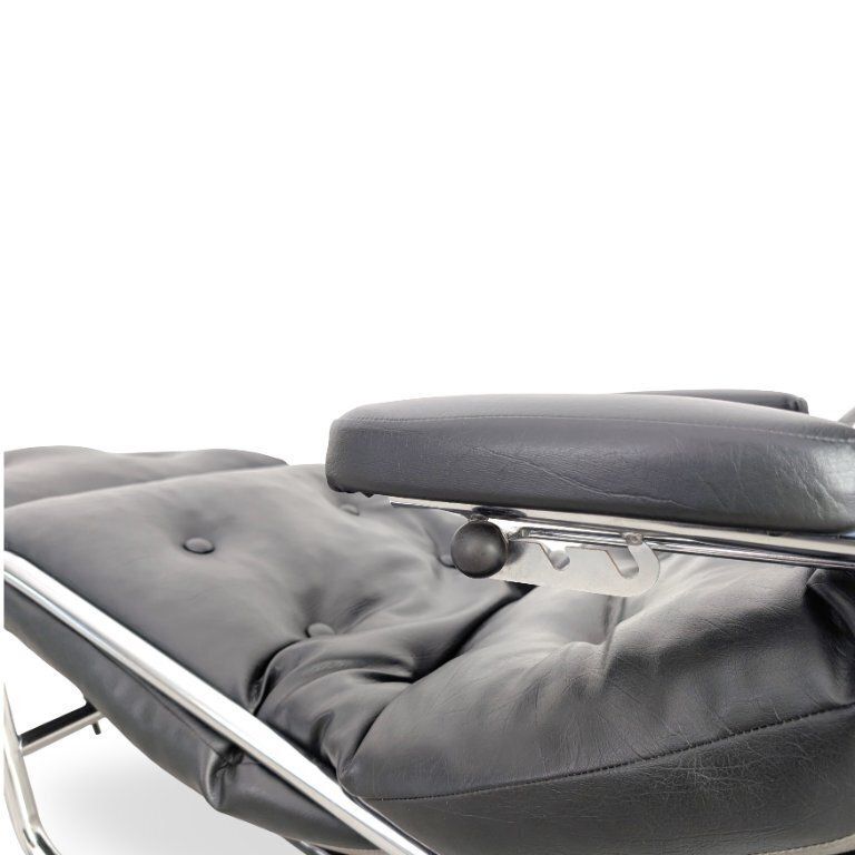 Mobilier Fauteuil à bascule Lama Design en cuir noir, Bauhaus photo
