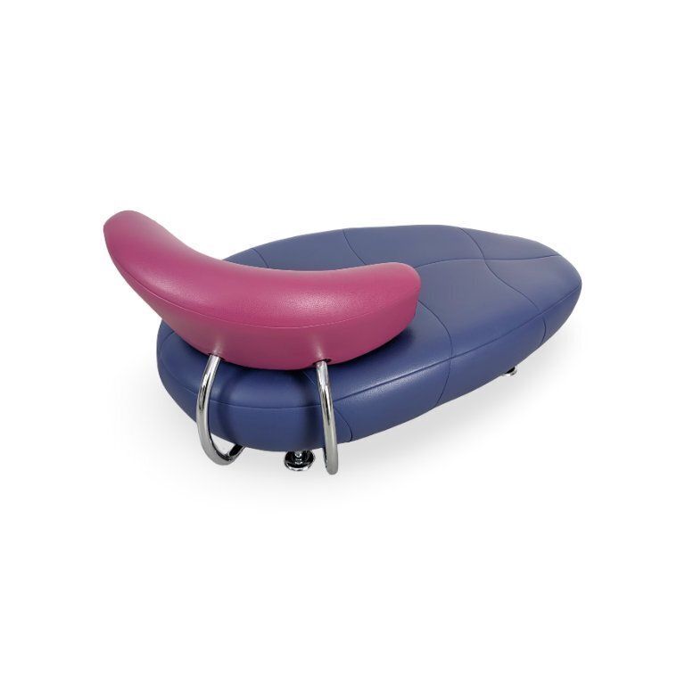 1x Chaise Longue Leolux Kikki Lounger Chaise Longue Leer Roze Blauw photo vinterior