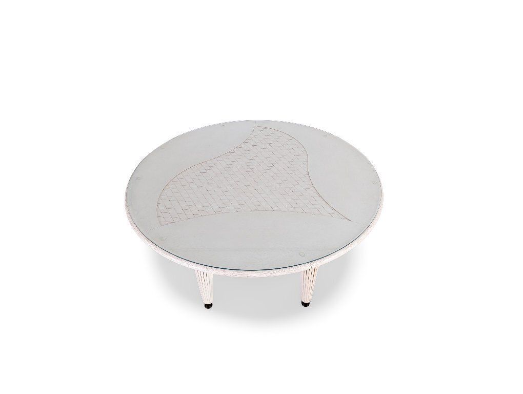 Vintage Dining Table, Boho Chic, Wickerwork Studio Schütz, Bamboo, Rattan photo for sale