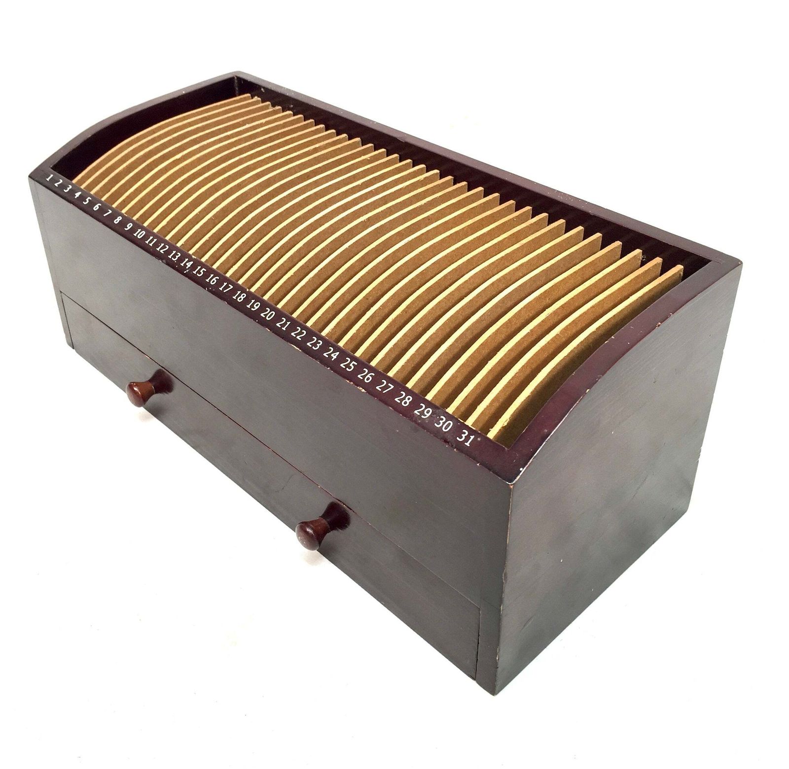 Vintage Wooden 1 31 Numbered Desktop Organiser Filing Box Letter Rack C.1950 photo buy