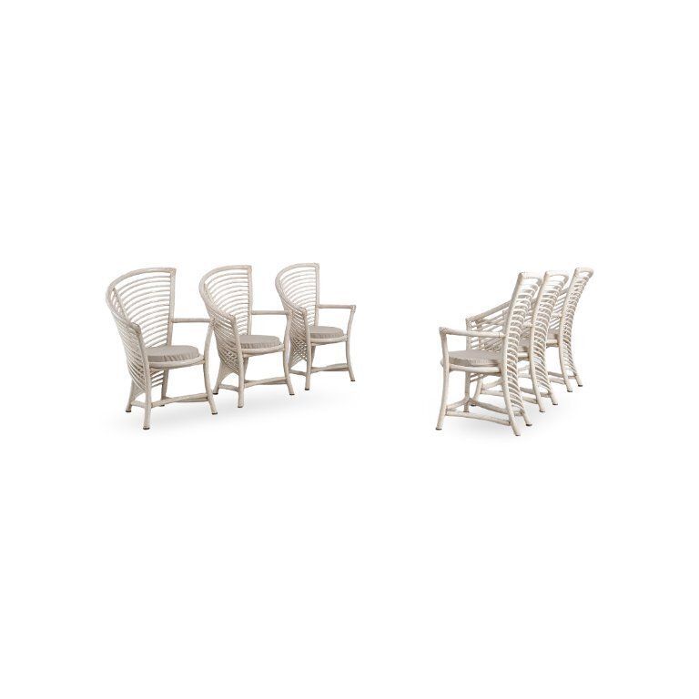 Lot de 4 chaises en osier Atelier Schütz, chaise de designer 1970, bambou photo Mobilier