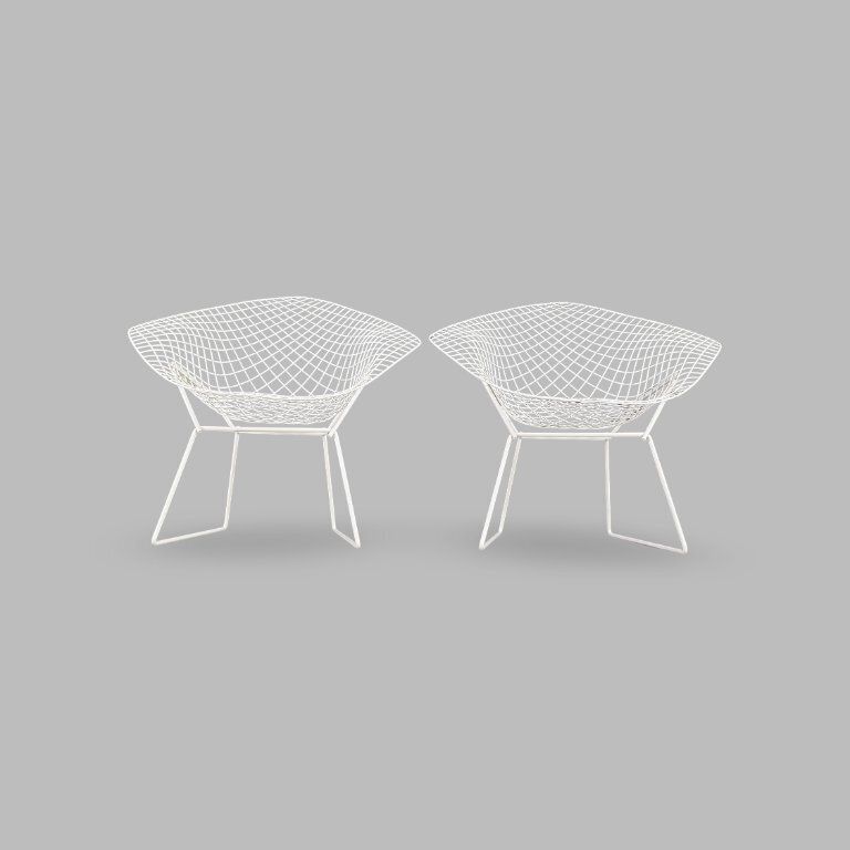 Set Of 2 Diamond Chairs Knoll Harry Bertoia Design Garden Chair photo furniture